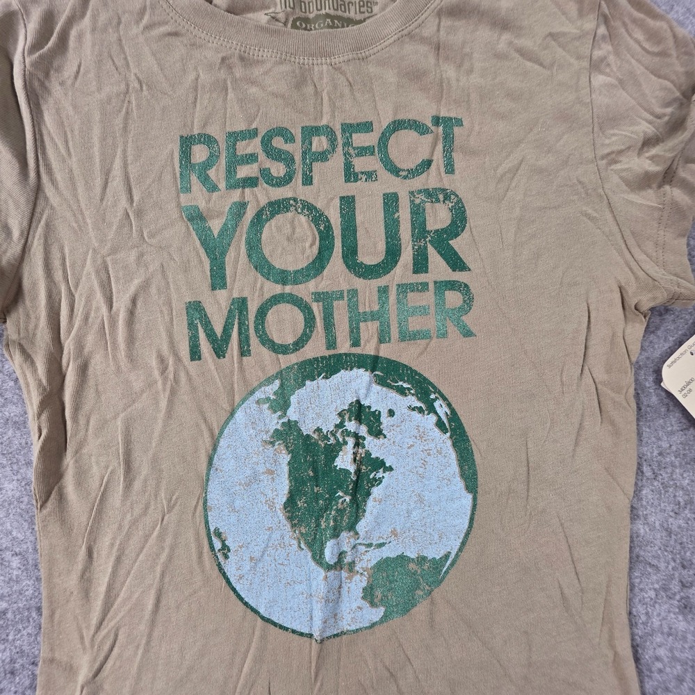 NWT Vintage 2000's No Boundaries Women's Organic Y2K Shirt S Tan NEW Earth - Picture 2 of 8